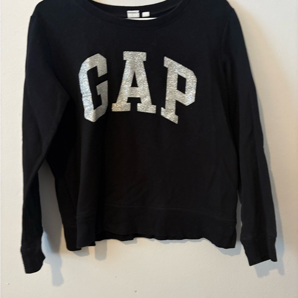 GAP Black Crewneck with Silver Detail